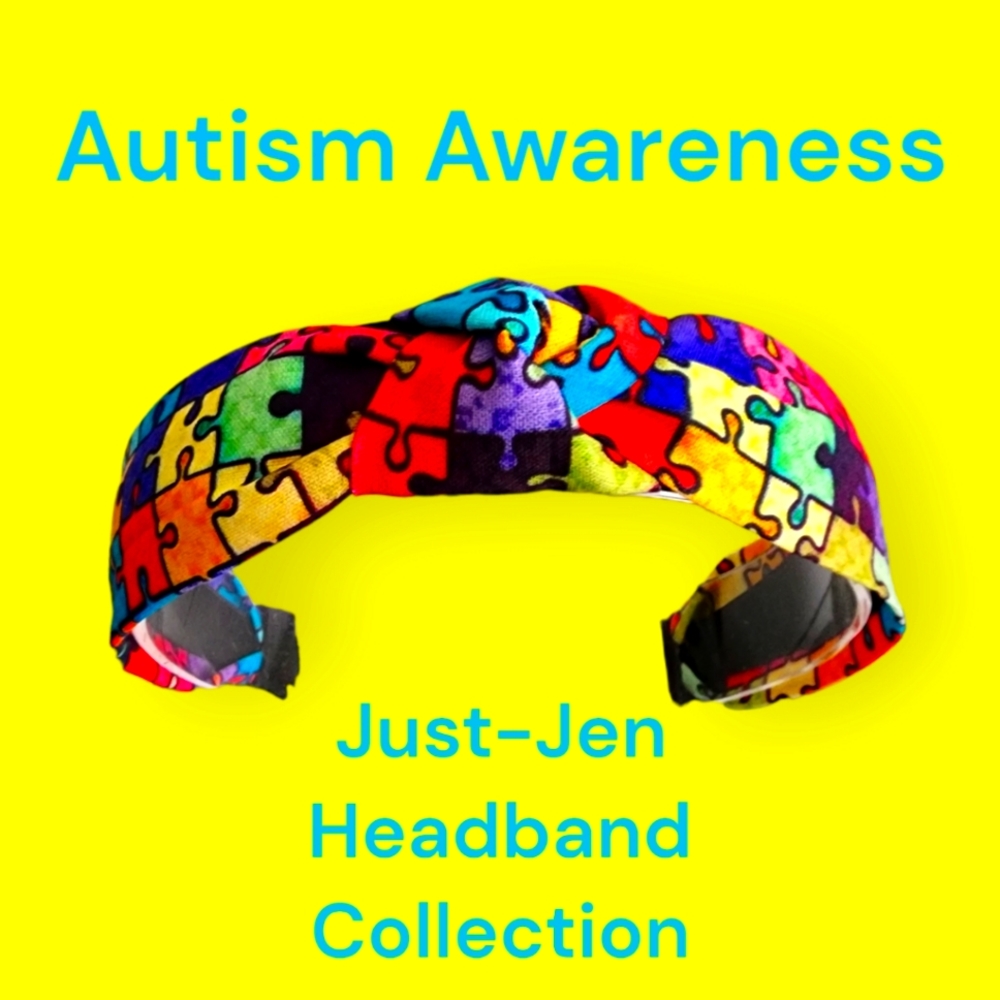 Autism Awareness Colorful Turban Knotted Style Headband!!💙💜💚💛